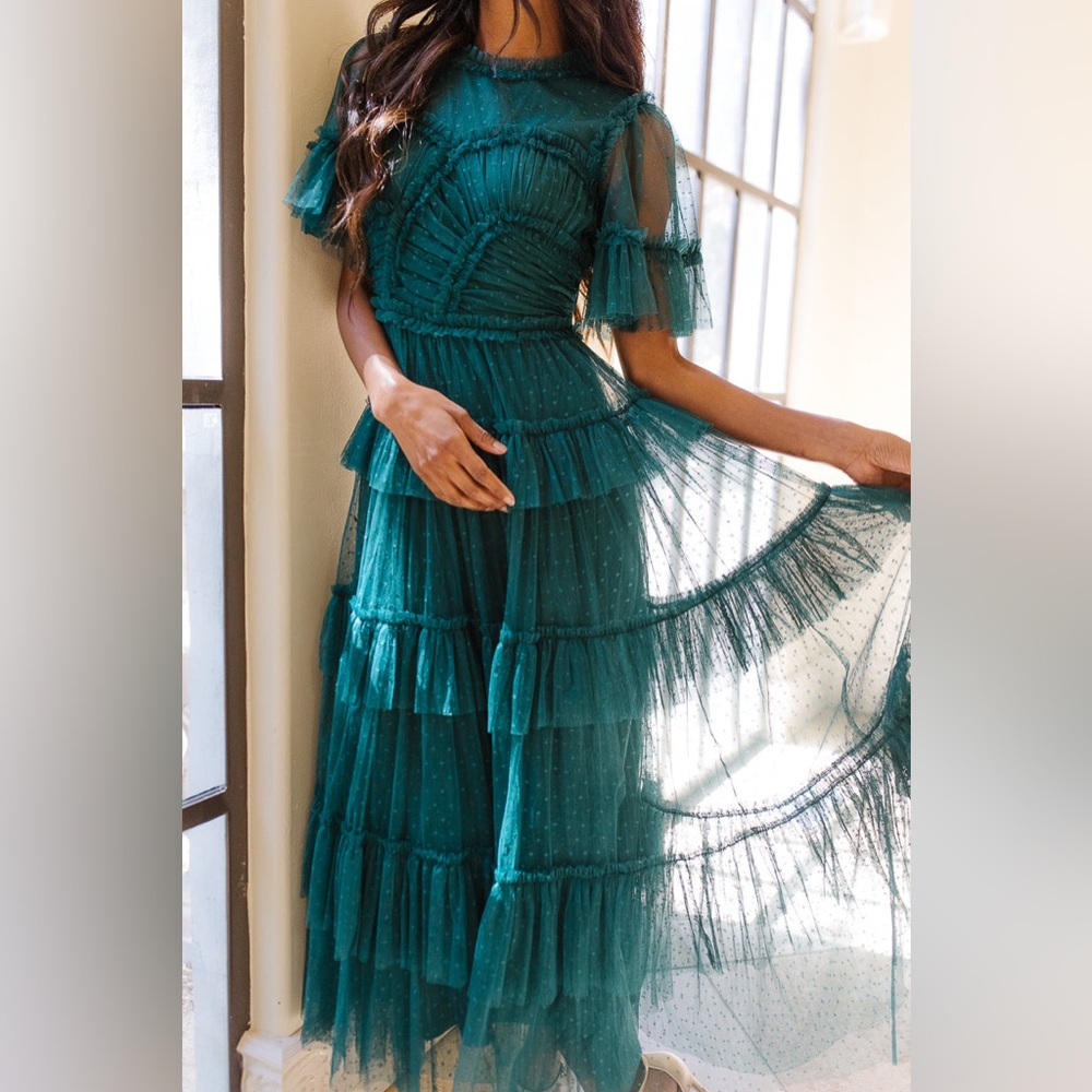 NWT Ivy City Co. Whimsical Dress in Emerald | Size L